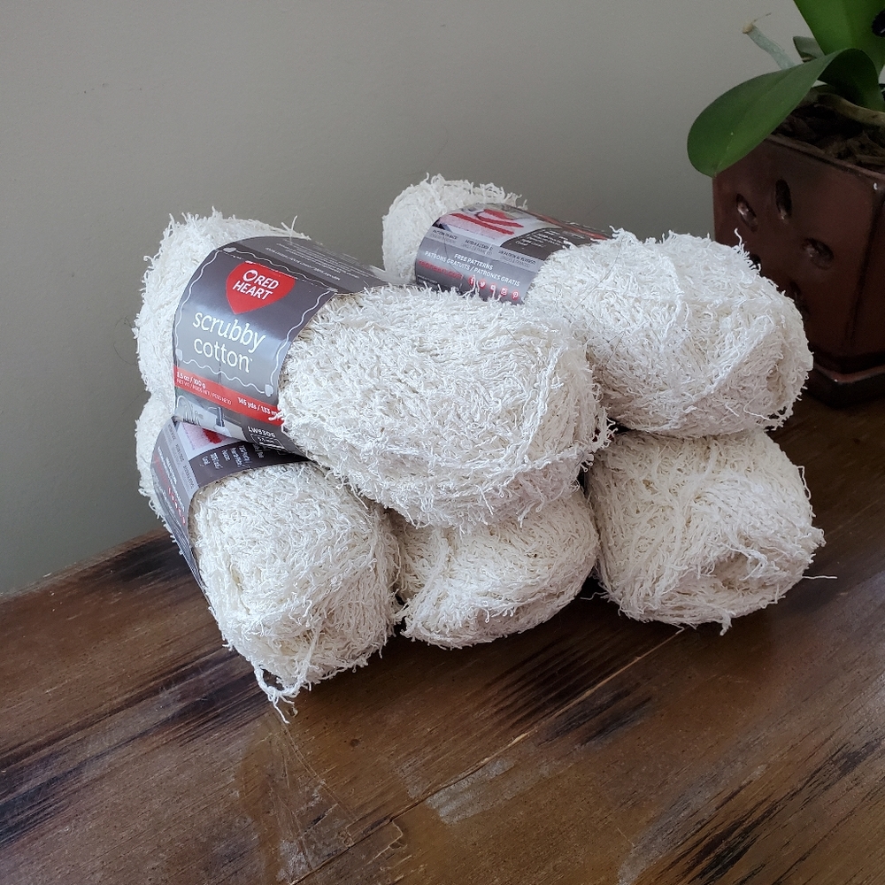 Red Heart Scrubby Cotton destash lot of 5 skeins - bundle 1 of 2